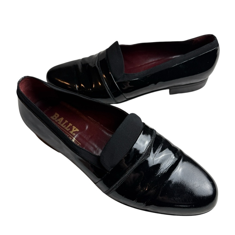Bally Banner Shoes Black SZ8.5 M Mens Patent Leather Formal Tuxedo Dressy Preppy